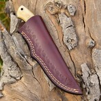 Damascus Hunting Knife // Bone Handle
