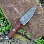 Damascus Hunting Knife // Wood Handle