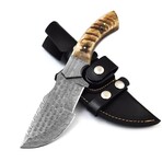 Damascus Hunting Knife // Ram Horn Handle
