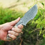 Damascus Hunting Knife // Ram Horn Handle