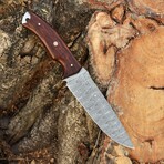 Damascus Hunting Knife // Wood Handle