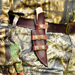 Damascus Hunting Knife // Olive Wood Handle