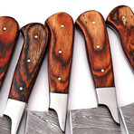 Damascus Chef Knife Set // With Pakka Wood Handle