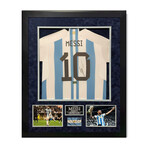 Lionel Messi // Argentina // Autographed Jersey + Framed