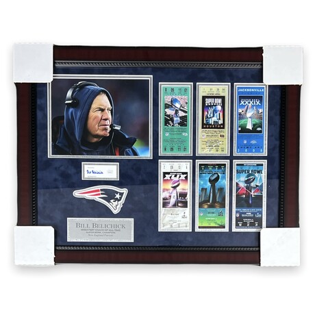 Bill Belichick // New England Patriots // Autographed Cut + Framed