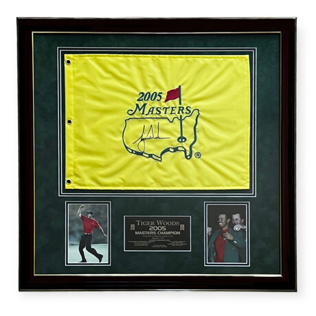 Tiger Woods // 2005 Masters Flag // Autographed + Framed