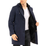 Hooded Coat // Dark Blue Melange (M)