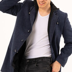 Hooded Coat // Dark Blue Melange (M)