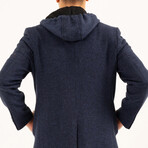 Hooded Coat // Dark Blue Melange (M)