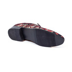 Exclusive Designer Dress Shoes // White + Red & Black Paisley (Euro: 41)