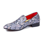 Exclusive Designer Dress Shoes // Gray + Blue & Gray Paisley (Euro: 42)
