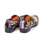 Exclusive Designer Dress Shoes // Black + Pink Floral Pattern (Euro: 46)