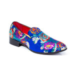 Exclusive Designer Dress Shoes // Blue + Multi Color Floral Pattern (Euro: 46)