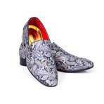 Exclusive Designer Dress Shoes // Gray + Blue & Gray Paisley (Euro: 46)