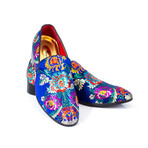 Exclusive Designer Dress Shoes // Blue + Multi Color Floral Pattern (Euro: 41)