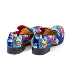 Exclusive Designer Dress Shoes // Blue + Multi Color Floral Pattern (Euro: 43)