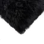 2-Pack New Zealand Sheepskin Pillow 12" X 20" (Black)