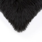 2-Pack New Zealand Sheepskin Pillow 18" X 18" (Black)