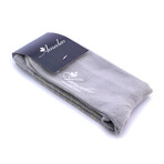 Soft Combed Cotton Socks // Grey With Green Crosses