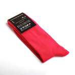 Soft Combed Cotton Socks // Solid Pink With Orange