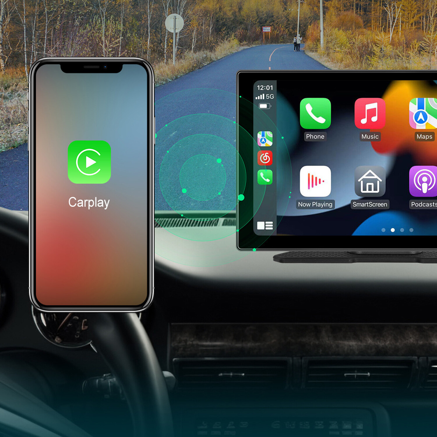 Universal Touchscreen Car Dashboard | Apple CarPlay & Android Auto