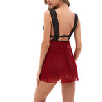 Lace Babydoll + G-String // Burgundy + Black (2XL)