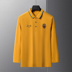 Polo Long Sleeve Shirt // Button closure // Yellow (M)