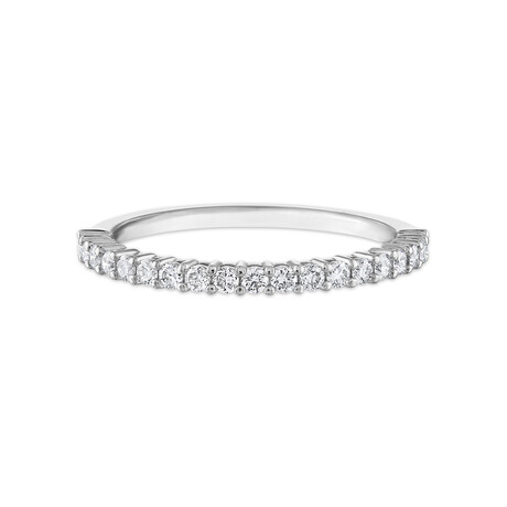 Tresorra // 18K White Gold Diamond Wedding Band Ring // Ring Size: 7 // New