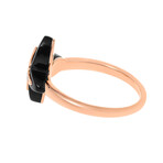 Mimi Milano // Freevola 18K Rose Gold Diamond + Onyx Statement Ring // Ring Size: 7.25 // New