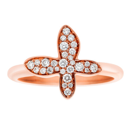 Mimi Milano // Freevola 18K Rose Gold Diamond Statement Ring // Ring Size: 6.5 // New