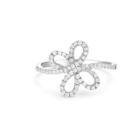 Piero Milano // 18K White Gold + 18K Black Gold Diamond Butterfly Statement Ring // Ring Size: 6.75 // New