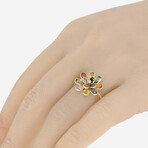 SuperOro // 18K Yellow Gold Multi-Sapphire + Diamond Gemstone Ring // Ring Size: 7.25 // New
