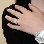 14K Rose Gold + 14K White Gold White Diamond + Pink Diamond Engagement Ring // Ring Size: 6.75 // New