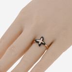 Mimi Milano // Freevola 18K Rose Gold Diamond + Onyx Statement Ring // Ring Size: 7.25 // New