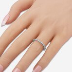 Tresorra // 18K White Gold Diamond Wedding Band Ring // Ring Size: 7 // New