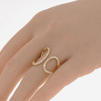 18K Yellow Gold Diamond Wrap Ring // Ring Size: 6.5 // New