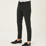 Front Tie Solid Trousers // Black (34)