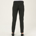 Front Tie Solid Trousers // Black (34)