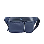 Fanny Pack // Leather + Fabric // Blue