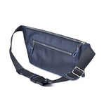 Fanny Pack // Leather + Fabric // Blue
