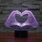 3D Light Hand Heart
