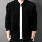 Kevin Zippered Sweater Jacket // Black (M)