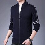 Colt Zippered Sweater Jacket // Blue (M)