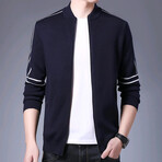 Colt Zippered Sweater Jacket // Blue (M)