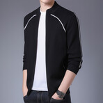 Ezra Zippered Sweater Jacket // Black (L)