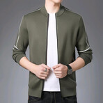 Clark Zippered Sweater Jacket // Green (2XL)