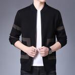 Chris Zippered Sweater Jacket // Black (S)