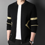 James Zippered Sweater Jacket // Black (3XL)