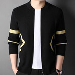 James Zippered Sweater Jacket // Black (3XL)