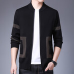 Chris Zippered Sweater Jacket // Black (S)